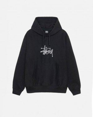 Stüssy Basic Applique Hoodie Noir | MU3925810