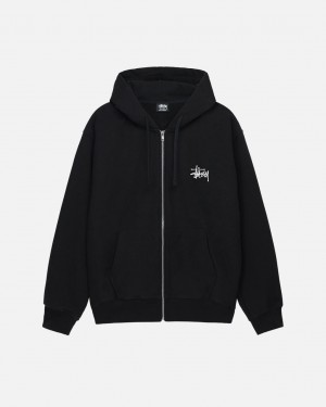 Stüssy Basic Stüssy Zip Hoodie Noir | CQ6549703