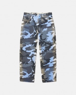Stüssy Big Ol' Jean Spray Dye Tela Bleu Camouflage | DO7149023