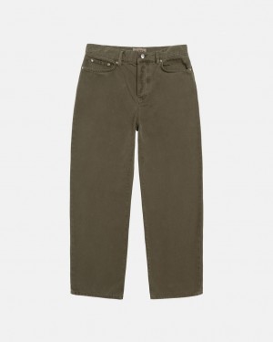 Stüssy Big Ol' Jean Washed Tela Vert Olive | BG5081763