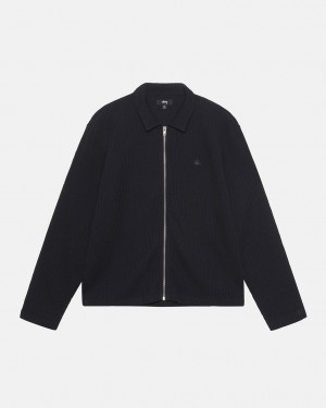 Stüssy Big Thermal Zip Shirt Noir | DT5093167