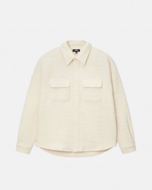 Stüssy Boucle Laine Cpo Shirt Natural | EL2769530