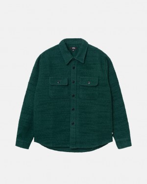 Stüssy Boucle Laine Cpo Shirt Vert | MH7962358