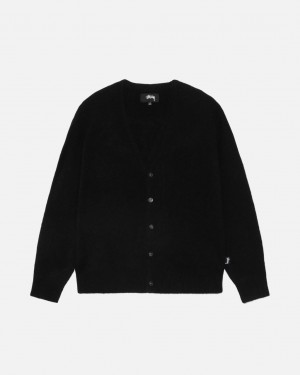 Stüssy Brushed Cardigan Noir | WT7845392