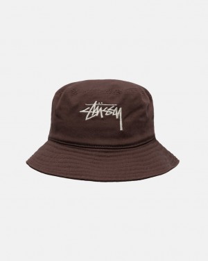 Stüssy Bucket Hat Big Stock Chocolat | ND9850372