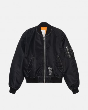 Stüssy Built Reversible Bomber Jacket Noir | ZE6340512