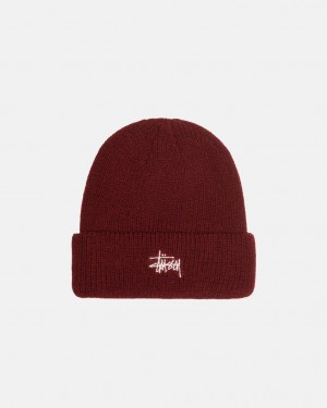 Stüssy Cuff Beanie Basic Rouge Foncé | DT5613874