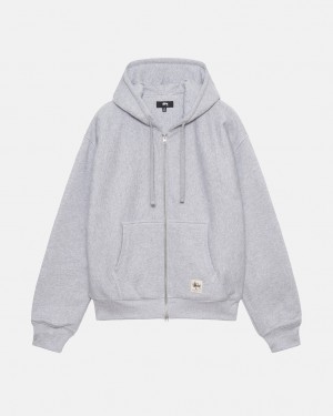 Stüssy Double Face Label Zip Hoodie Grise | WK7583091