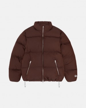 Stüssy Down Puffer Nylon Marron | UY2043957