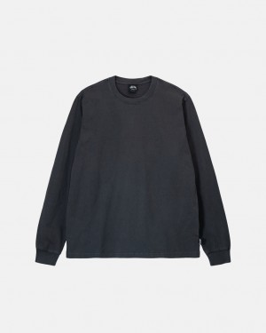 Stüssy Heavyweight Pigment Dyed Ls Crew Noir | HI0325186