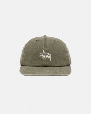 Stüssy Low Pro Basic Washed Strapback Vert Olive | EP8134720
