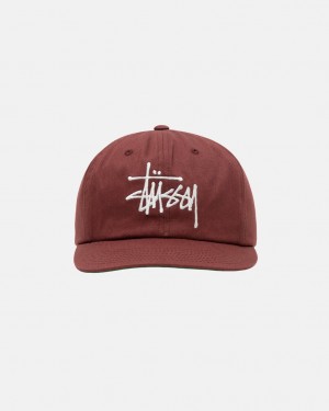 Stüssy Mid-depth Basic Strapback Rouge Marron | WK4158706