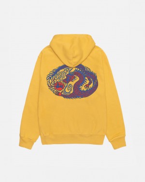 Stüssy Mosaic Dragon Hoodie Pigment Dyed Honey | MF9143706