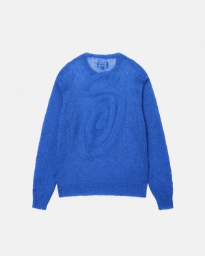 Stüssy S Loose Knit Pull Bleu | VO3719504