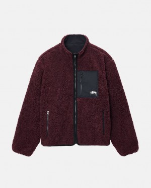 Stüssy Sherpa Reversible Jacket Bordeaux | HE4670819