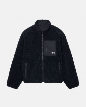Stüssy Sherpa Reversible Jacket Noir | OV3719862