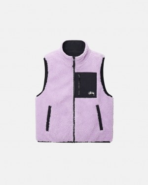 Stüssy Sherpa Reversible Vest Lavande | RU6318904