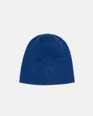 Stüssy Skullcap Embossed Smooth Stock Bleu Royal | CP9034582