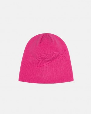 Stüssy Skullcap Embossed Smooth Stock Rose | JY6493075