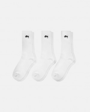Stüssy Stock Crew Sock Pack Blanche | ST6257341