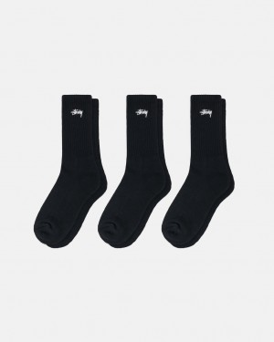 Stüssy Stock Crew Sock Pack Noir | PA3204615