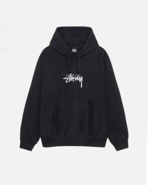 Stüssy Stock Logo Applique Hoodie Noir | IX4198203