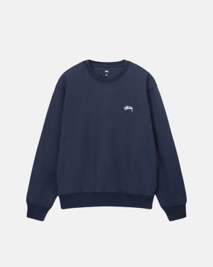Stüssy Stock Logo Crew Bleu Marine | RZ4073619