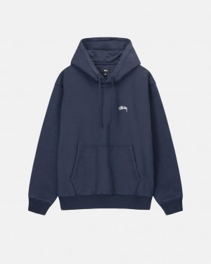 Stüssy Stock Logo Hoodie Bleu Marine | XP6724310