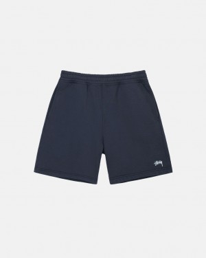 Stüssy Stock Logo Sweatshort Bleu Marine | QJ5427198