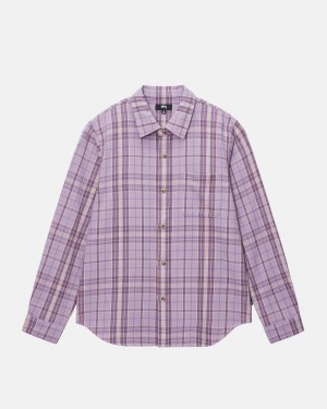 Stüssy Stones Plaid Shirt Lavande | SC3745296