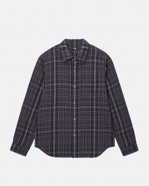 Stüssy Stones Plaid Shirt Noir | LW1237640