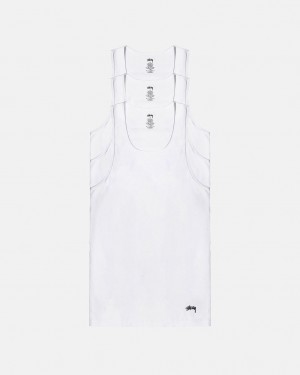 Stüssy Stussy Tank Undershirts Blanche | DR7968213