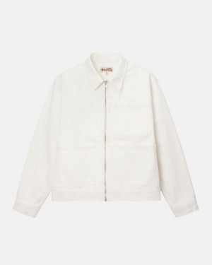 Stüssy Zip Travail Jacket Overdyed Bone | BA0679124
