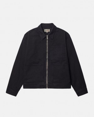 Stüssy Zip Travail Jacket Overdyed Noir | DX6134925